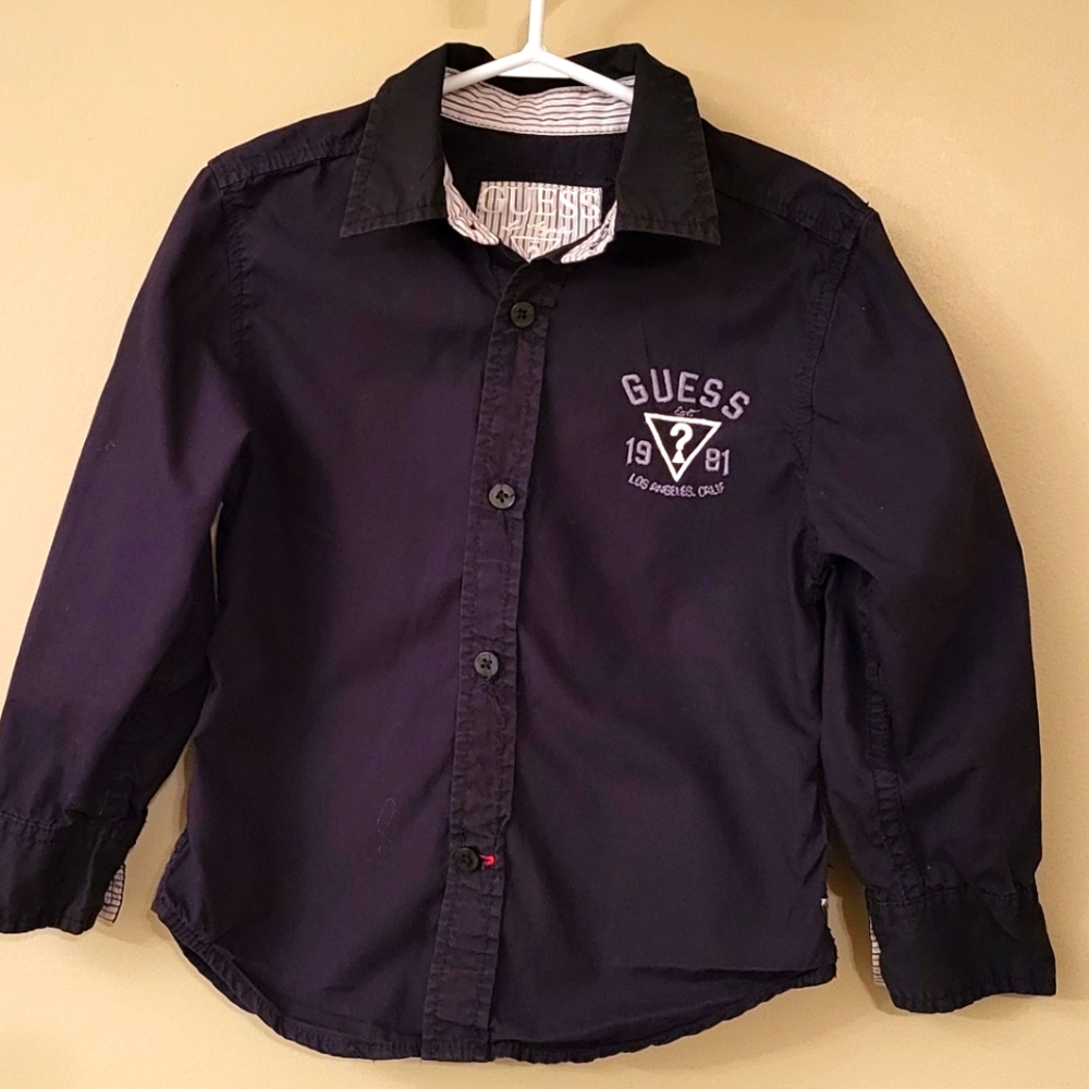 Guess black button down cotton shirt